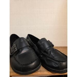 BOC Born Concept Women’s Black Leather Loafers w/ Buckle Size 6M Comfort Shoe
